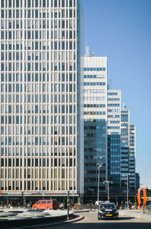 STOCKHOLM, SWEDEN - MARCH, 18, 2015: Modern architecture of Stockholm, Sweden - skyscrapers in business district in the centre of cityのeditorial素材