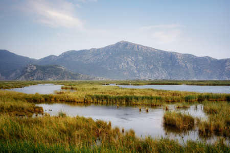 Dalyan canal and Sulungur lake view, Turkeyの写真素材