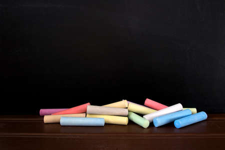 Chalk rubbed out on blackboard for background. picture for add text or education background.の写真素材
