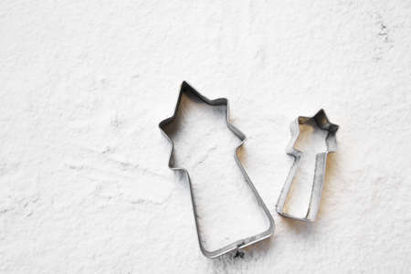 comet shape cookie and tin shapeの写真素材