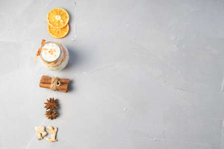 sea salt for bath with cinnamon, orange and spices