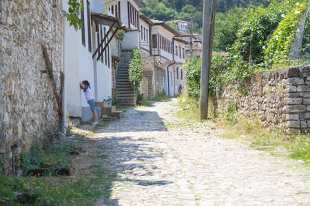 An alley that leads to an old, traditional Berat house, Albania.