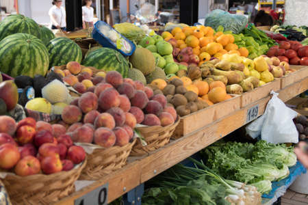 June 2018 The New Bazaar Pazari a neighbourhood in Tirana, Albaniaのeditorial素材