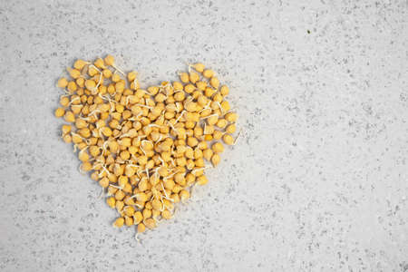 Bowl of sprouted chick peasの写真素材