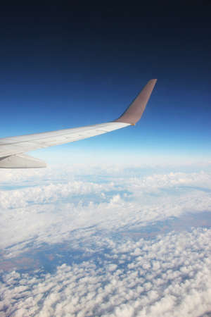 Looking out the window from an airplane
