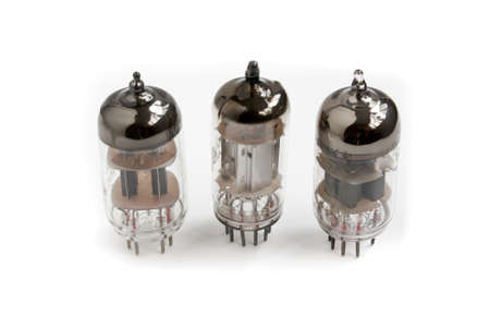 Three tubes for audio amplifierの写真素材