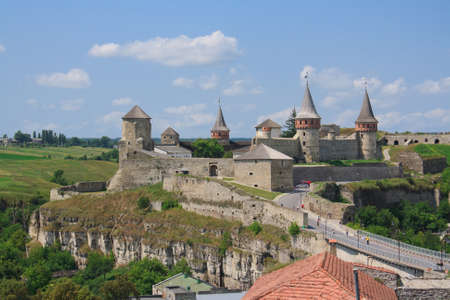 The medieval fortress in Kamenets Podolskiy, Carpathians, Ukraineのeditorial素材