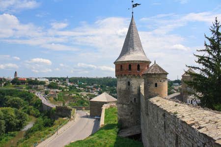The medieval fortress in Kamenets Podolskiy, Carpathians, Ukraineのeditorial素材
