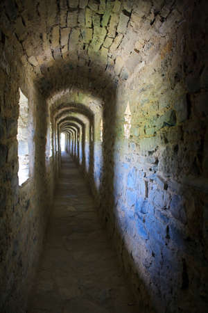 The corridore of medieval fortress in Carpathians, Ukraineのeditorial素材