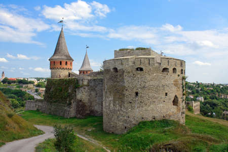 The medieval fortress in Kamenets Podolskiy, Carpathians, Ukraineのeditorial素材