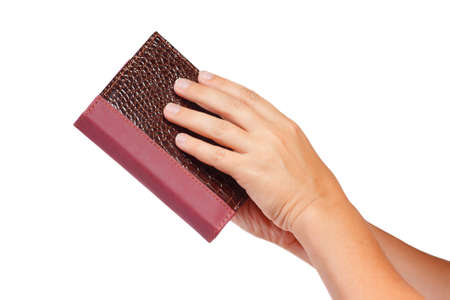 Closed notebook for notes in the hands の写真素材