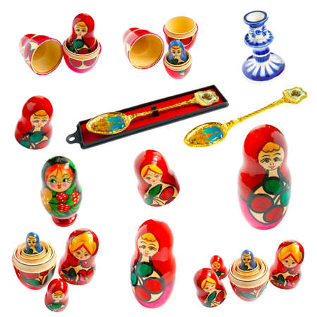 Collection of traditional Russian national souvenirの写真素材