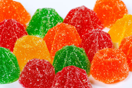 Coloured jelly sweets in sugar closeupの写真素材
