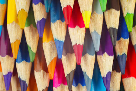 Background of colored pencils for art closeupの写真素材