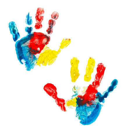 Multicolored prints of childrenの写真素材
