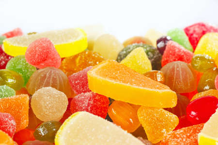 Colorful fruity candies and jelly close upの写真素材