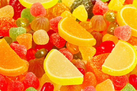 Colorful jujube and sweets close upの写真素材