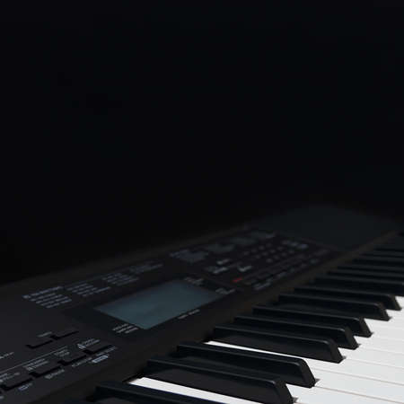 Synth on a black background close upの写真素材