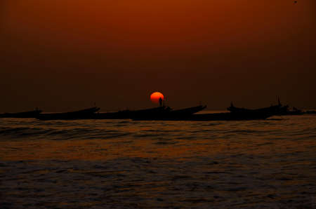 Preparing the boatの写真素材