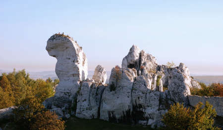 stone camel, rock, wall on background of skyの写真素材