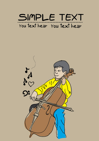 Play Cello catoon vectorのイラスト素材