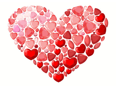 Jevel heartheart consist of precious stonesのイラスト素材