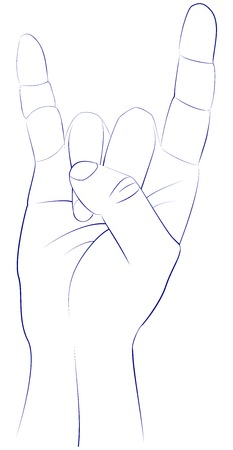 Sign of the horns, rock gesture hand upのイラスト素材