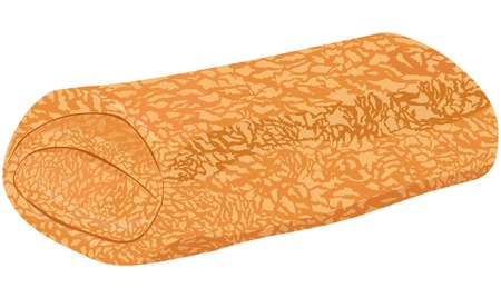 one stuffed pancake with any  filling isolated on whiteのイラスト素材