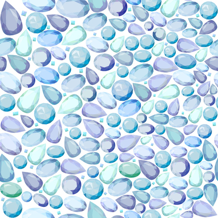 Seamless gem stone  pattern,  with different form blue jewelsのイラスト素材