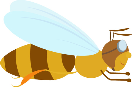 Cartoon bee in aviator glassesのイラスト素材