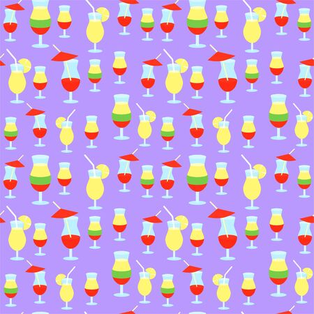 Seamless pattern with cocktails and lemonadeのイラスト素材