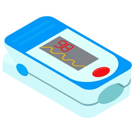 Isometric pulse oximeter isolated on whiteのイラスト素材