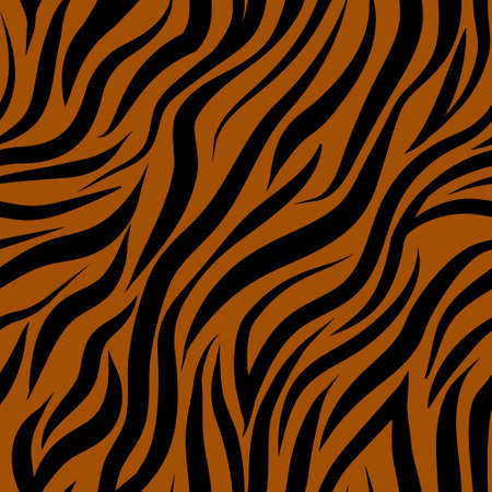 Tiger seamless background, orange striped abstract pattern, line print for fabric. Vector backgroundのイラスト素材