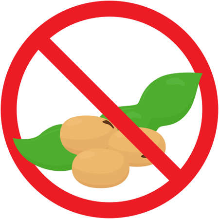 Soybeans free cartoon symbol icon on white background. Food product badge vector illustration.のイラスト素材