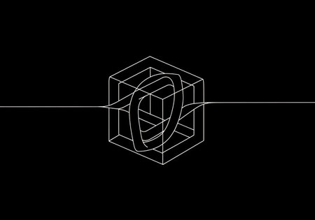Abstract cube on a black background. Vector illustration. Eps 10.の素材
