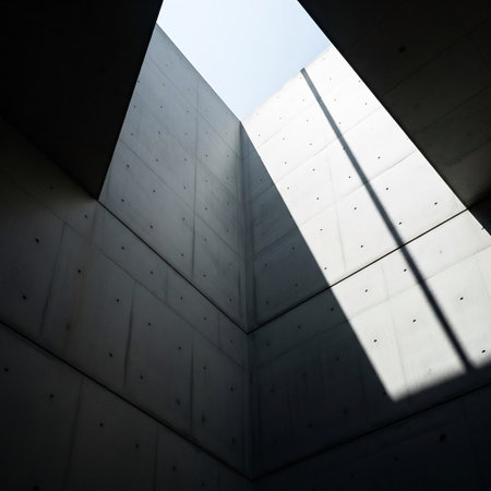 abstract background of modern architecture, concrete wall with light and shadowの素材