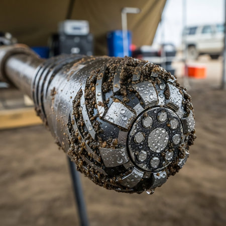 Old water pipe in the factory. Selective focus. Shallow depth of fieldの素材