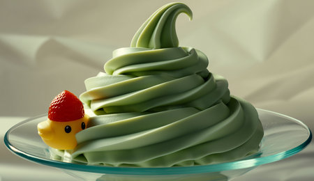 Cupcake with a duck in the form of a cupcakeの素材