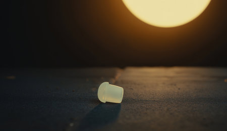 Plastic bottle on the floor in the dark, concept of recyclingの素材