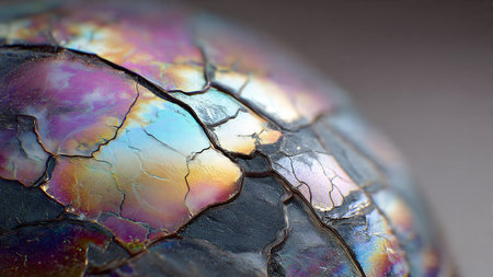 Macro shot of a soap bubble with multicolor reflections.の素材