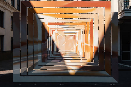 Abstract background of modern architecture. 3d rendering, 3d illustration.の素材