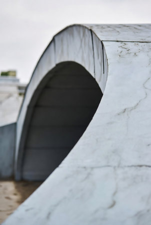 Detail of a modern concrete bridge in the city of Barcelona, Spainの素材