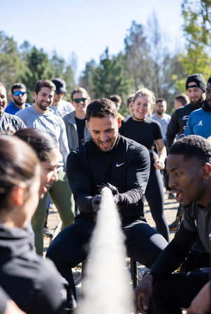 People gather outside Ferragamo fashion show building for Milan Women's Fashion Week in Milan.の素材