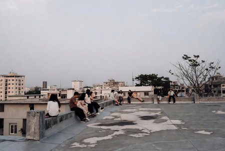 Unidentified people in Kolkata, Indiaの素材