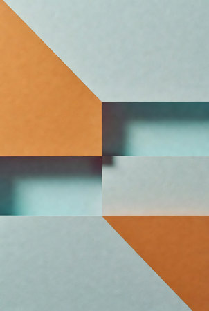 abstract background made of geometric shapes in blue, orange and grayの素材