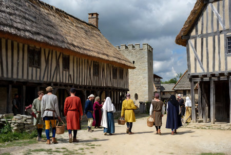 Unidentified participants of Rekawka - Polish tradition, celebrated in Krakow on Tuesday after Easter. Currently has the character of festival historical reconstructionの素材