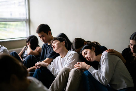 Group of students sitting in a row in the classroom. Education concept.の素材