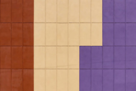3d rendering of a colorful mosaic wall in the shape of a squareの素材