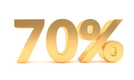 70 Percent discount sale promotion. 70% discount isolated on white backgroundの写真素材