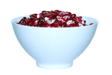 Bowl of Beans isolated on whiteの写真素材